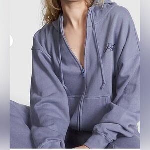 PINK Victoria's Secret Light Blue Fleece Hoodie